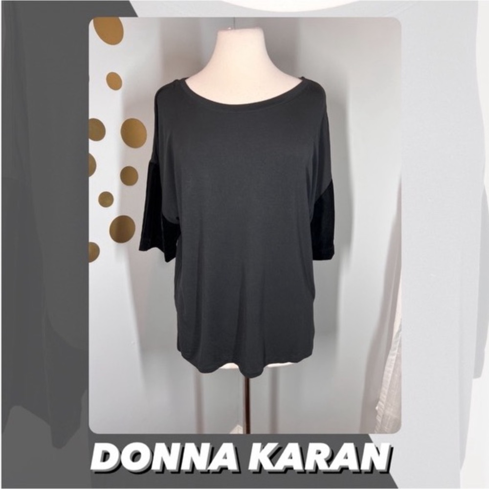 EUC Donna Karan Sleepwear Velvet Short Sleeve Tee